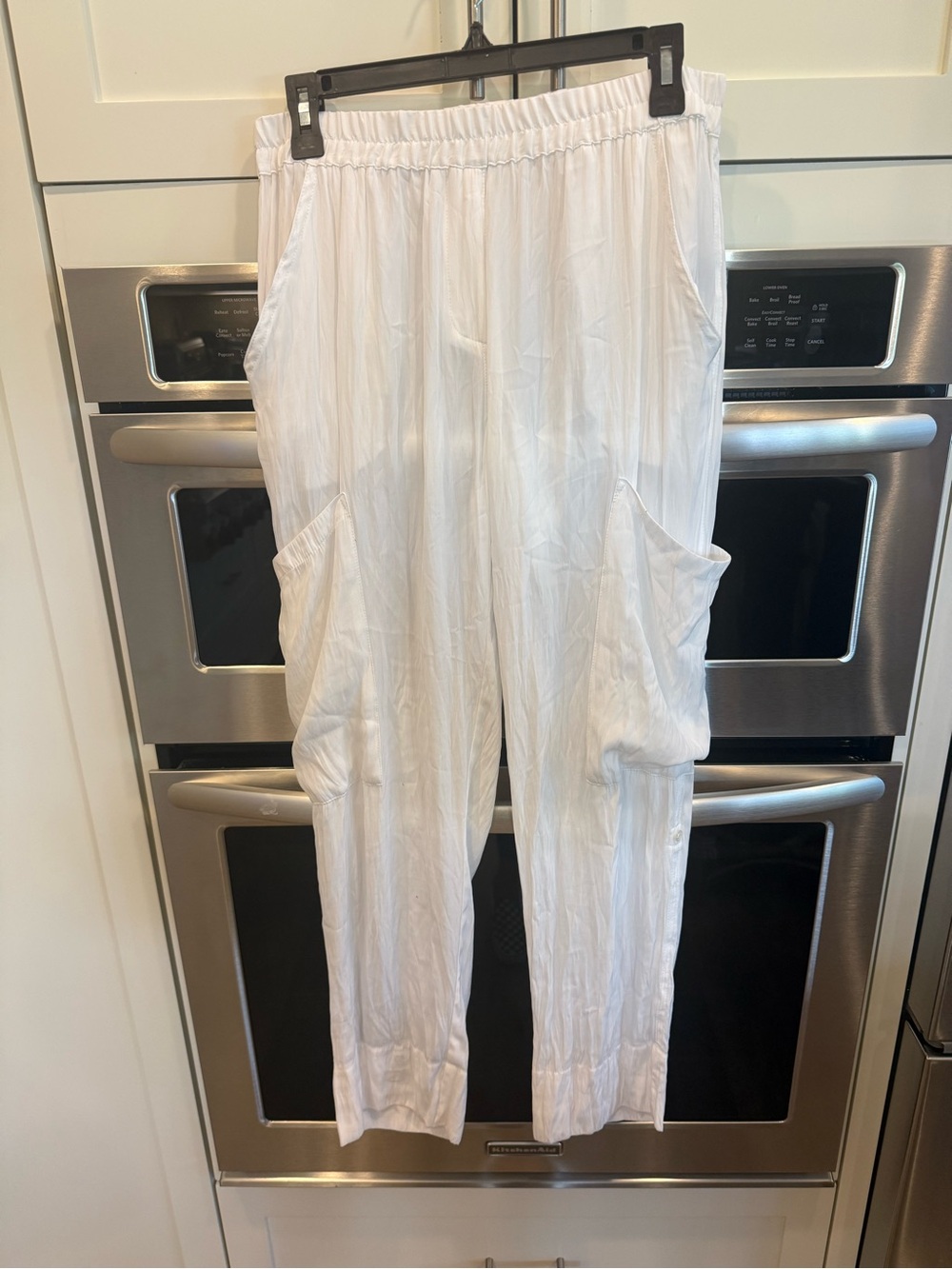Mela Select white pull-on cargo jogger pants